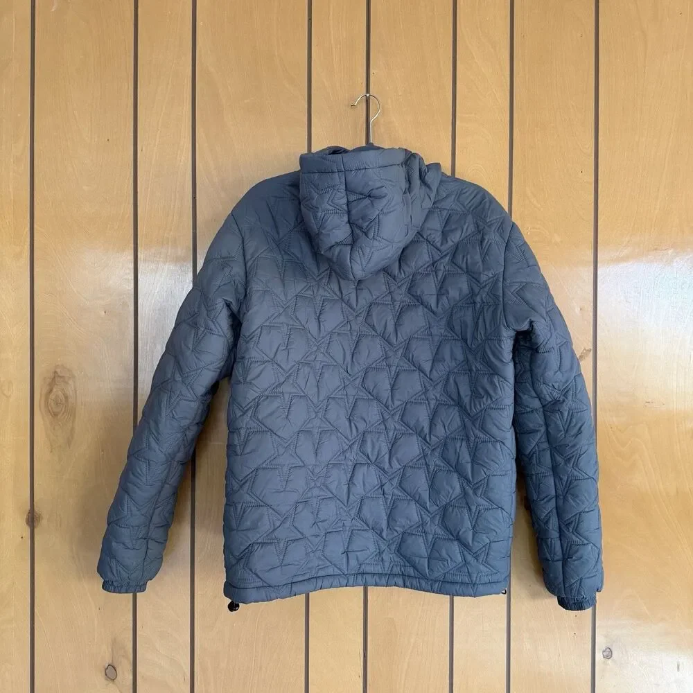 Vibes North Star Puffer Space Jacket Size Medium Padded Coat With Hood Grey